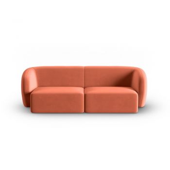 Canapea roz cu tapițerie din catifea 188 cm Paolo – Milo Casa