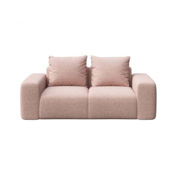 Canapea roz cu tapițerie din țesătură bouclé 212 cm Monce – Rodier