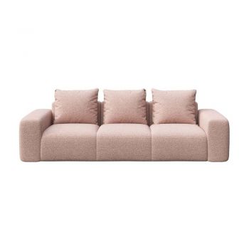 Canapea roz cu tapițerie din țesătură bouclé 287 cm Monce – Rodier