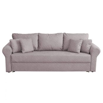 Canapea SARA II extensibila, 3 locuri, cu lada depozitare, mov prafuit, 235x90x75 cm