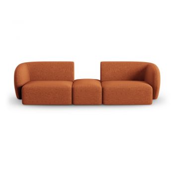 Canapea teracotă cu tapițerie din chenille 246 cm Paolo – Milo Casa