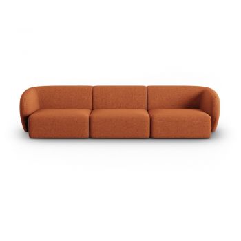 Canapea teracotă cu tapițerie din chenille 266 cm Paolo – Milo Casa