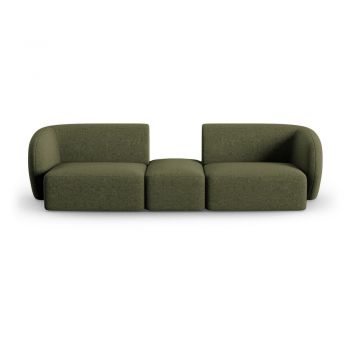 Canapea verde cu tapițerie din chenille 246 cm Paolo – Milo Casa