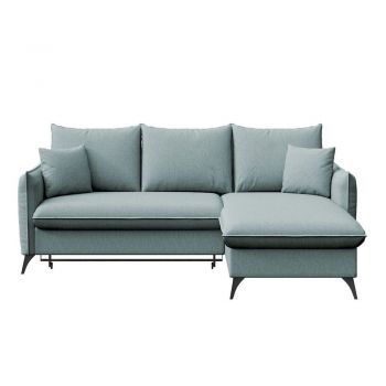 Colțar albastru deschis extensibil/cu spațiu de depozitare (cu colț pe partea dreaptă/cu șezlong) Brim – Rodier