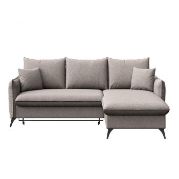 Colțar gri extensibil/cu spațiu de depozitare (cu colț pe partea dreaptă/cu șezlong) Brim – Rodier