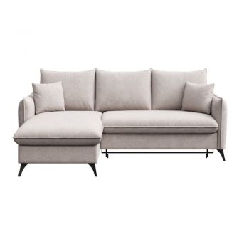 Colțar gri extensibil/cu spațiu de depozitare cu tapițerie din țesătură bouclé (cu colț pe partea stângă/cu șezlong) Brim – Rodier