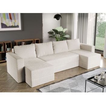 Coltar U Extensibil Alfa plusat aspect lana alba