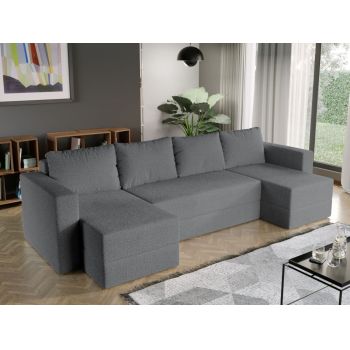 Coltar U Extensibil Alfa plusat aspect lana gri
