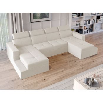Coltar U Extensibil Paloma plusat aspect lana alba