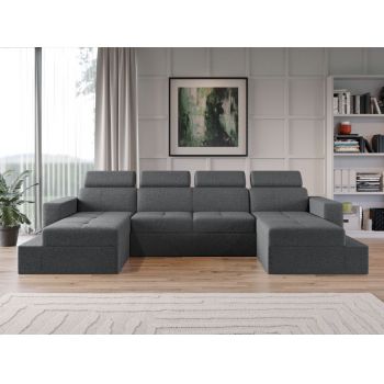 Coltar U Extensibil Paloma plusat aspect lana gri