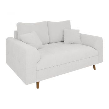 Canapea albă cu tapițerie din țesătură bouclé 150 cm Ariella – Ropez
