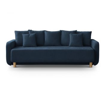 Canapea albastru-închis extensibilă, cu spațiu de depozitare 231 cm Elen – Micadoni