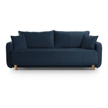 Canapea albastru-închis extensibilă, cu spațiu de depozitare 231 cm Elen – Micadoni