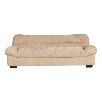 Canapea bej cu tapițerie din catifea 214 cm Douglas – Dutchbone