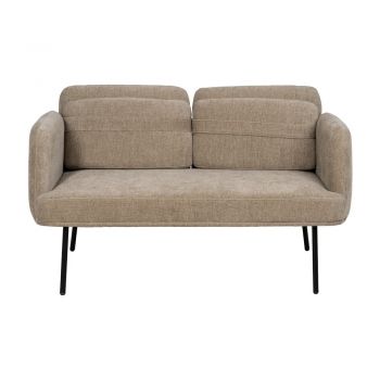 Canapea bej cu tapițerie din chenille 127 cm Bind – Ixia