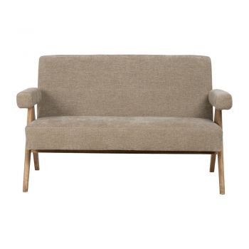 Canapea bej cu tapițerie din chenille 134 cm Rest – Ixia