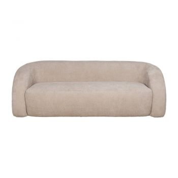 Canapea bej cu tapițerie din chenille 200 cm Minimal – Ixia