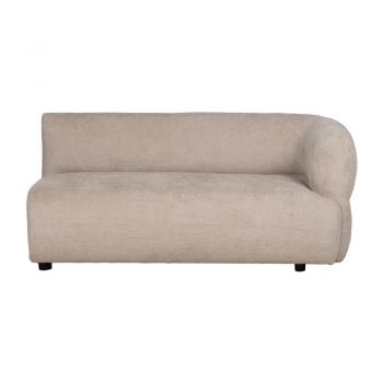 Canapea bej cu tapițerie din chenille cu colț pe partea dreaptă 151 cm Minimal – Ixia