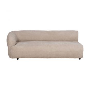 Canapea bej cu tapițerie din chenille cu colț pe partea stângă 199 cm Minimal – Ixia