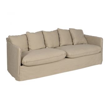 Canapea bej cu tapițerie din in 216 cm – Ixia