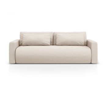 Canapea bej extensibilă, cu spațiu de depozitare 238 cm Belfast – Cosmopolitan Design