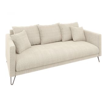 Canapea crem cu tapițerie din chenille 200 cm Freya – Ropez
