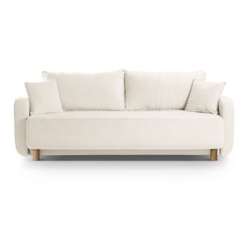 Canapea crem extensibilă, cu spațiu de depozitare 231 cm Elen – Micadoni