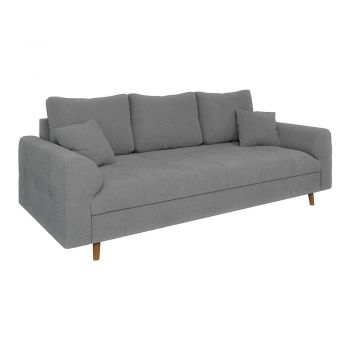 Canapea gri cu tapițerie din țesătură bouclé 210 cm Ariella – Ropez