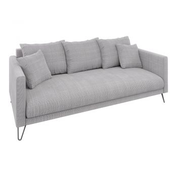 Canapea gri deschis cu tapițerie din chenille 200 cm Freya – Ropez