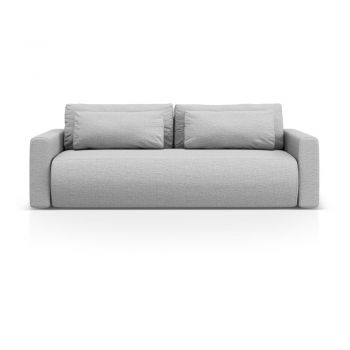 Canapea gri deschis extensibilă, cu spațiu de depozitare 238 cm Belfast – Cosmopolitan Design