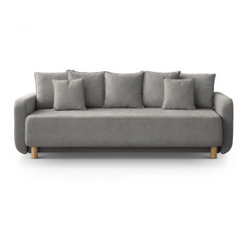 Canapea gri extensibilă, cu spațiu de depozitare 231 cm Elen – Micadoni