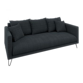 Canapea gri închis cu tapițerie din chenille 200 cm Freya – Ropez