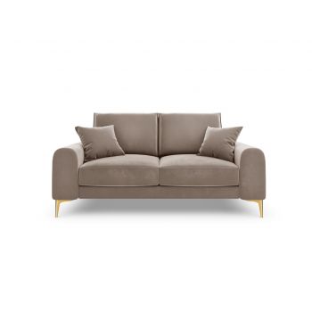 Canapea, Madara, Mazzini Sofas, 2 locuri, gold legs, 172x102x90 cm, catifea, bej