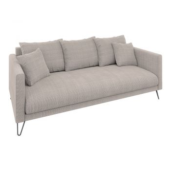 Canapea maro deschis cu tapițerie din chenille 200 cm Freya – Ropez