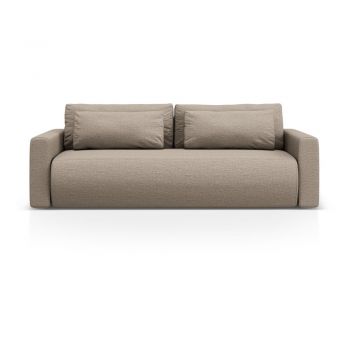 Canapea maro deschis extensibilă, cu spațiu de depozitare 238 cm Belfast – Cosmopolitan Design
