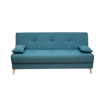 Canapea ROMA extensibila, 3 locuri, cu arcuri si lada depozitare, turcoaz, 190x80x90 cm