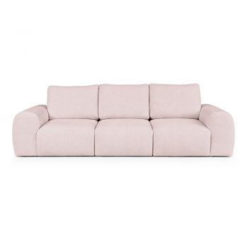 Canapea roz-deschis cu tapițerie din țesătură bouclé 287 cm Mirel – Rodier