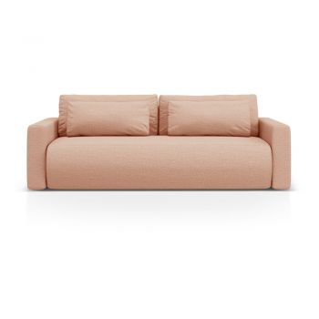 Canapea roz extensibilă, cu spațiu de depozitare 238 cm Belfast – Cosmopolitan Design