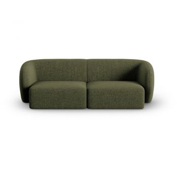 Canapea verde cu tapițerie din chenille 188 cm Paolo – Milo Casa