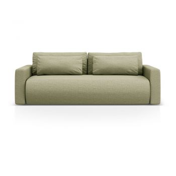 Canapea verde extensibilă/cu spațiu de depozitare 238 cm Belfast – Cosmopolitan Design