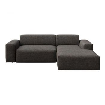 Colțar gri antracit extensibil/cu spațiu de depozitare (cu colț pe partea dreaptă/cu șezlong) Villet – Rodier