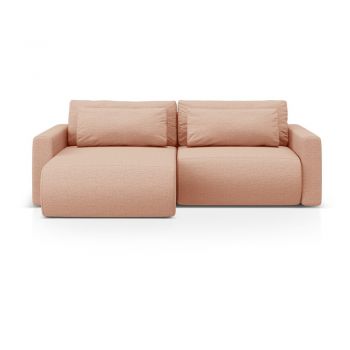 Colțar roz extensibil, cu spațiu de depozitare Belfast – Cosmopolitan Design