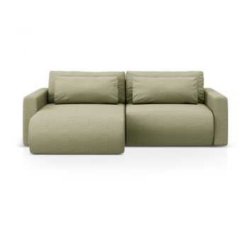Colțar verde extensibil, cu spațiu de depozitare Belfast – Cosmopolitan Design