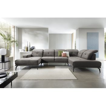 Coltar dreapta 6 locuri ELTAP, RT-04LO, Bretan, 350x205x107 cm, lemn/poliester, gri