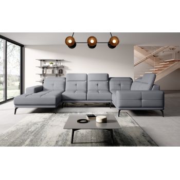 Coltar dreapta 6 locuri ELTAP, RT-04PO, Neviro, 350x201x77 cm, lemn/poliester, gri deschis