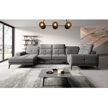 Coltar dreapta 6 locuri ELTAP, RT-05GO, Neviro, 350x201x77 cm, lemn/poliester, gri