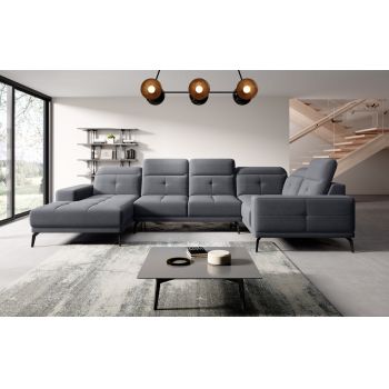 Coltar dreapta 6 locuri ELTAP, RT-06SAV, Neviro, 350x201x77 cm, lemn/poliester, gri