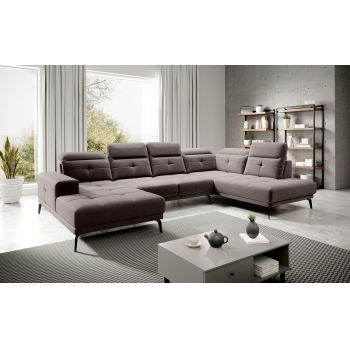 Coltar dreapta 6 locuri ELTAP, RT-07SAV, Bretan, 350x205x107 cm, lemn/poliester, gri