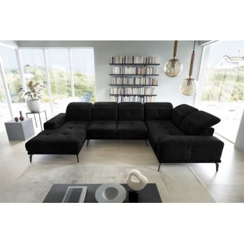 Coltar dreapta 6 locuri ELTAP, RT-10LO, Neviro, 350x201x77 cm, lemn/poliester, negru
