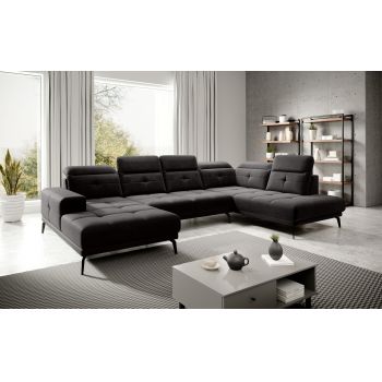 Coltar dreapta 6 locuri ELTAP, RT-10LU, Bretan, 350x205x107 cm, lemn/poliester, negru